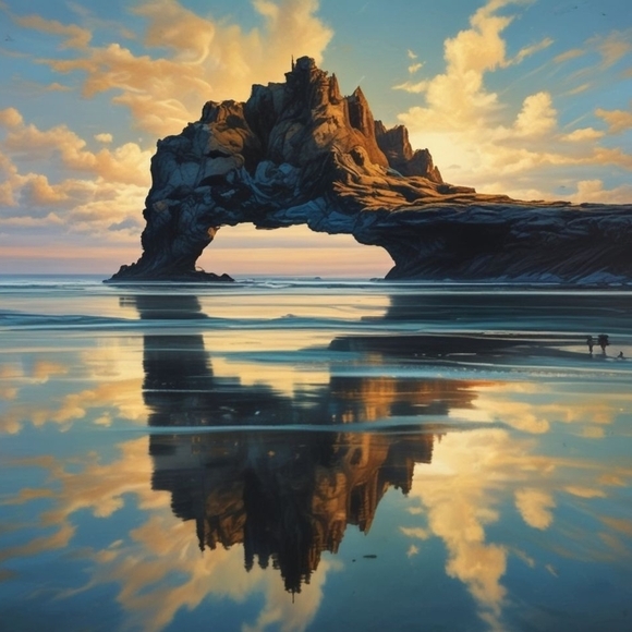 Stunning Coastal Rock Formation Art Print - Picture 1 of 1